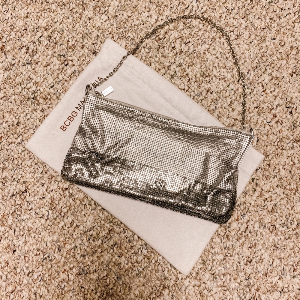BCBG MaxAzria Metal Link Clutch Evening Bag